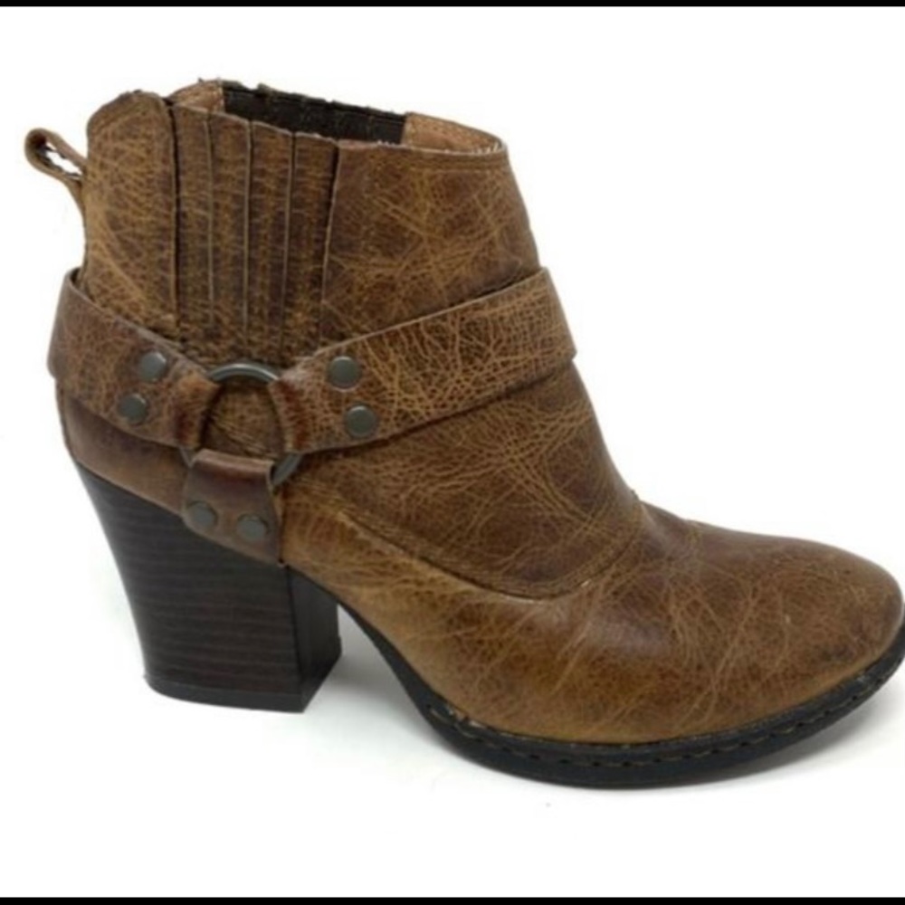 b.o.c. Sasha Harness Distressed Leather Booties